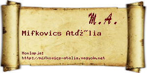 Mifkovics Atália névjegykártya